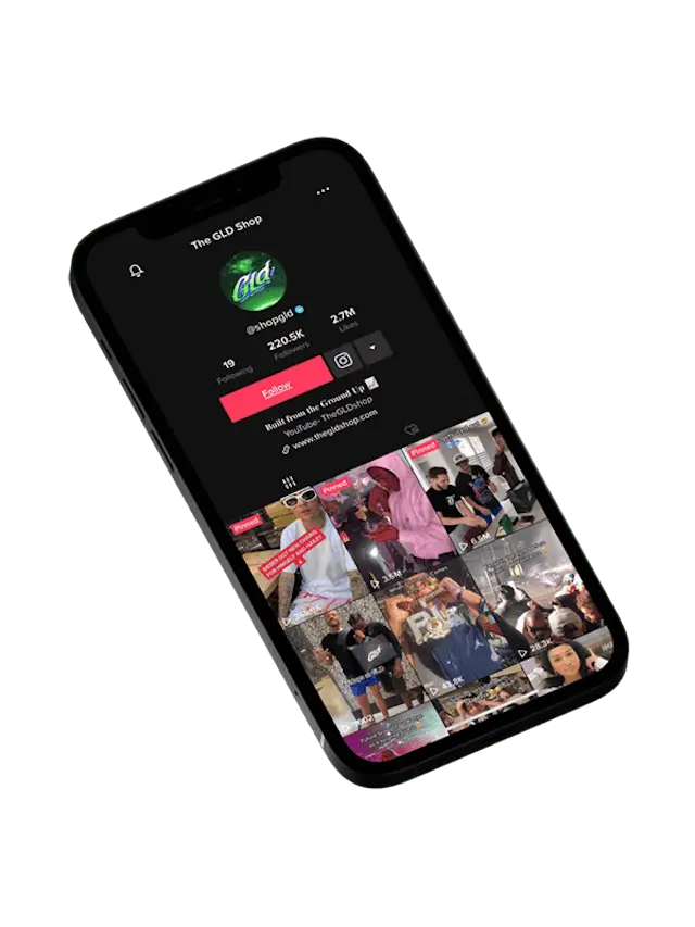 Phone mockup displaying TikTok Ads